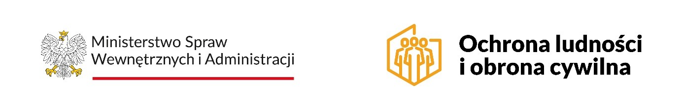 Ciąg logotypów MSWiA oraz programu OLiOC